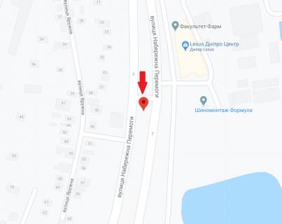Бэклайт A в Днепр (Днепропетровск) Набережна Перемоги вул., 9Б, навпроти, з центру схема