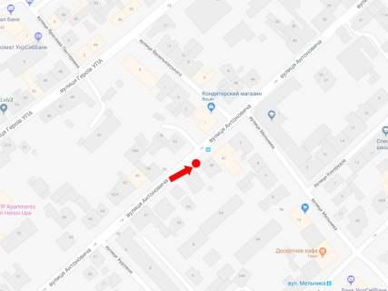 Ситилайт A в Львове, 1.8x1.2  Антоновича вул., 47 - вул. Мельника, зуп. "Мельника", в центр схема