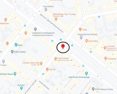Ситилайт A в Днепр (Днепропетровск), 1.2х1.8  просп. Дмитра Яворницького (Карла Маркса), 53 А схема