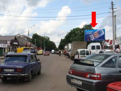 Билборд A в Житомире, 3x6  Домбровського вул. / Покровська вул. (кол. Щорса вул.), біля "Сінного" ринку фото 1