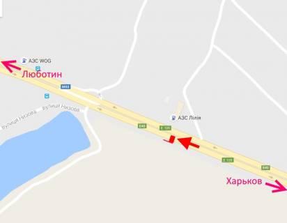 Білборд, Бігборд (Борд)  B у Коротичі, 3x6  Траса Київ - Харків, 466 км - с. Коротич, АЗС "Лілія", у бік Люботина схема