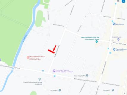 Билборд A в Хмельницком Шестакова вул., 64, 100 м педакадемія, біля центру міста схема