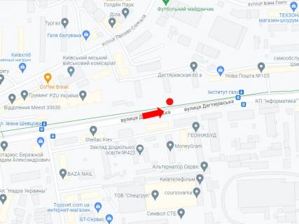 Билборд B в Киеве, 3x6  Дегтярівська вул., 60 схема