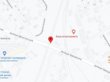 Білборд, Бігборд (Борд)  A у Бучі Заводська вул. - Депутатська вул. схема