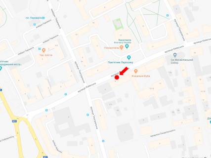 Ситилайт  в Житомире, 1.8x1.2  Київська вул., 8, зупинка «Михайлівський собор», в центр схема