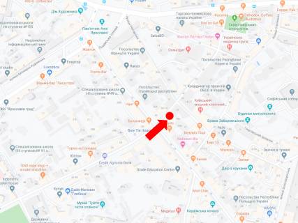 Ситилайт A в Киеве, 1.8x1.2  Гончара вул. 31/28 - Ярославів Вал, в сторону вул. Рейтарської схема