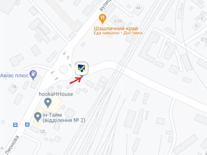 Билборд A в Кременчуге Леонова вул. - Ярмаркова вул. схема