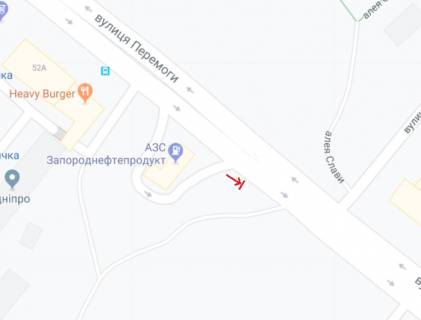 Билборд A в Запорожье, 6х3  Перемоги вул. - Нижньодніпровська вул. схема