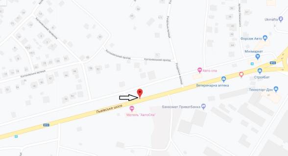 Билборд B в Хмельницком, 3х6  Львівський напрямок  №1 (в'їзд) схема