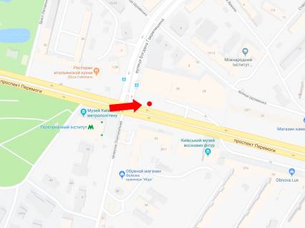 Беклайт B у Києві, 2.3x3.14  просп. Берестейський (Перемоги)., 26, навпроти ст.м. "Політехнічний інститут", біля ТРЦ "Smart Plaza", супермаркету "Сільпо", в центр схема