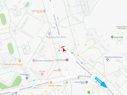 Билборд B в Харькове, 3x6  Свободи пр., навпроти буд. 34, з центру схема