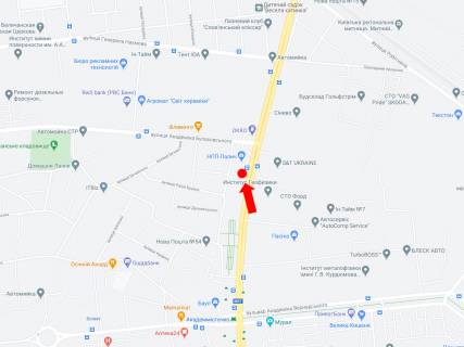 Білборд, Бігборд (Борд)  B у Києві, 3x6  Палладіна пр-т. 32, навпроти, в сторону вул. Булаховського, ТРЦ "Лавина молл" схема
