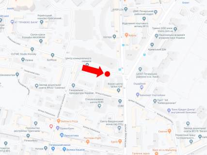 Ситилайт  в Киеве, 1.8x1.2  Кловський узвіз 24 - Князів Острозьких вул. (Московська), в сторону вул. Московської схема