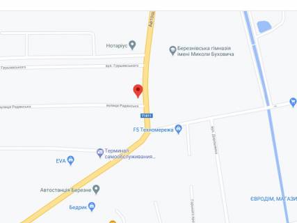 Видеоборд A у Березному Чорновола вул., 3, аптека "Волиньфарм", прайс за ролик 10 сек 1 вихід/5 хвилин, на двосторонньому екрані, від 144 виходів на день. Розрахунок для інших параметрів трансляції уточнюйте у менеджера. - 301209 схема