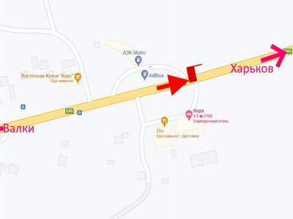 Билборд B в Нестеренки (Нестеренки), 3x6  Траса Київ - Харків - с. Нестеренки, АЗС "Motto", у бік м. Харків схема