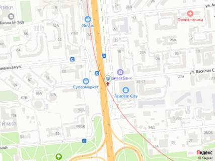Видеоборд A в Киеве Палладіна пр., 16 - Стуса вул., від просп. Берестейський (Перемоги)., прайс за трансляцію ролика 10 сек 1вихід/90 сек, з 0:00 до 23:59 - 380554 схема