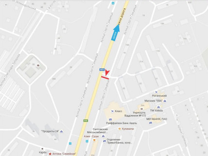 Билборд B в Харькове, 3x6  92-й бригади (кол. Грицевця) вул., 25а, з центру схема