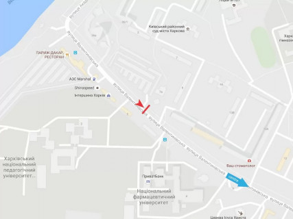 Билборд B в Харькове, 3x6  Валентинівська вул., 5, з центру схема