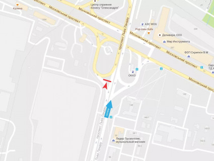 Билборд B в Харькове, 6x3  просп. Льва Ландау (50-річчя СРСР). - просп. Героїв Харкова (Московський) схема