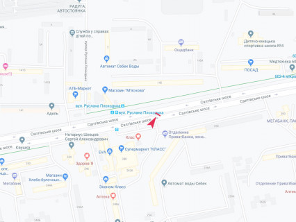 Билборд B в Харькове, 3x6  Салтівське шосе, 248, р-н СМ Класс, з центру схема