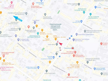 Видеоборд A у Харкові, 2.3x3.14  Ярослава Мудрого (Петровського) вул., 37 - Сковороди (кол. Пушкінська) вул., ст.м. "Ярослава Мудрого" - 667841 схема