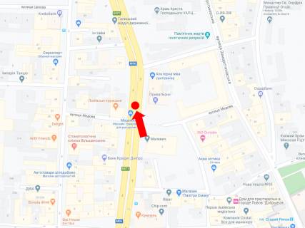 Скроллер  в Львове, 1.8x1.2  Чорновола пр. / Медова вул., роздільник, біля клубу "Malevych", з центру - 447106 схема