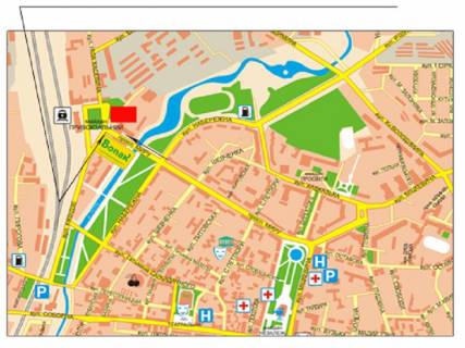 Билборд A в Ровно Небесної Сотні вул. (колиш. Кіквідзе вул.) - Миру пр. схема