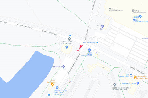 Бэклайт A в Харькове, 3x6  Барабашова вул. - Нескорених (кол. Героїв Праці) вул., 2г схема