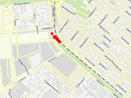 Billboard B in Cherkasy, 3x6  Odes'ka st. / Rustavi st., bila supermarketu "ATB" scheme