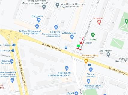 Білборд, Бігборд (Борд)  B у Києві Рокосовського пр. - Полярна вул. схема