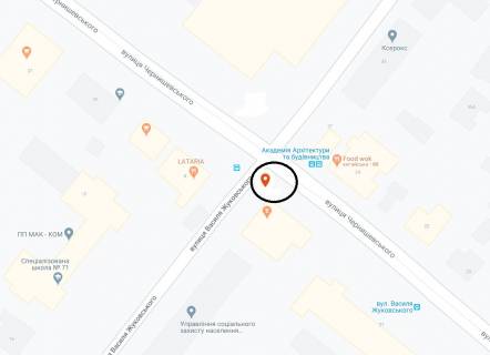 Скроллер A в Днепр (Днепропетровск), 3.14х2.32  Архітектора Олега Петрова вул. (Чернишевського) - Левка Лук’яненка вул. (Василя Жуковського), біля світлофора - 168977 схема