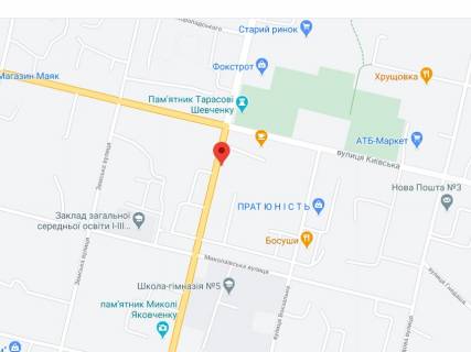 Видеоборд A у Прилуках Коптєва вул., 3, аптека "Мед Сервіс", №К026, прайс за ролик 10 сек 1 вихід/5 хвилин, з 8:00-22:00. Розрахунок для інших параметрів трансляції уточнюйте у менеджера. - 301496 схема