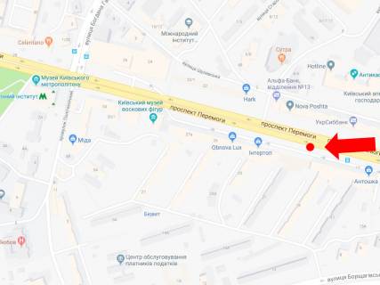 Бэклайт  в Киеве, 2.3x3.14  просп. Берестейський (Перемоги)., 21, біля магазинів "Інтертоп", "Carlo Pazolini", "Adidas", з центру схема
