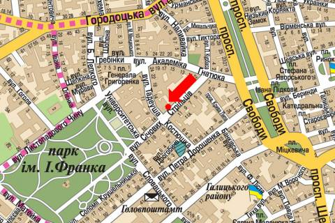 Citylight B in Lviv, 1.8x1.2  Sicovih Stril'civ st., 10 scheme