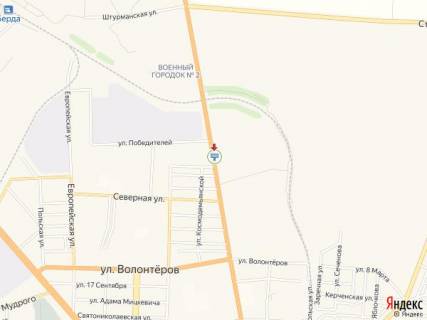 Билборд B в Бердянске Восточный пр. - Молодогвардейская ул. схема