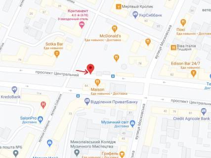Ситискролл B в Николаеве Центральний просп. (Леніна просп.)., 78, зупинка "вул. Соборна" схема