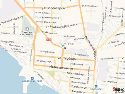 Билборд A в Бердянске Азовский пр. - Мелитопольское шоссе схема