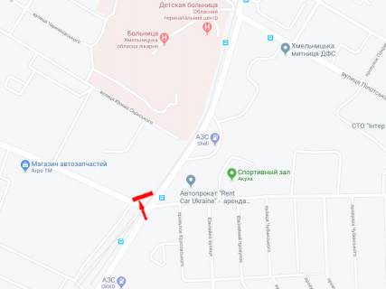Билборд B в Хмельницком Ярослава Мудрого (Толбухіна) вул. - Красовського вул., перший праворуч схема