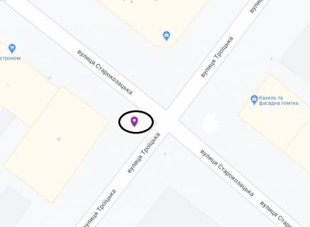 Скролер, Скрол A у Дніпро (Дніпропетровськ) вул. Троїцька (Червона), 10 - Старокозацька вул. (Колиш. Комсомольська вул.) - 290818 схема