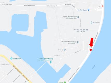 Билборд B в Киеве, 3x6  Набережно-Рибальська вул., 350м до Подільсько-Воскресенського мосту, в бік Набережно-Хрещатицької вул. схема