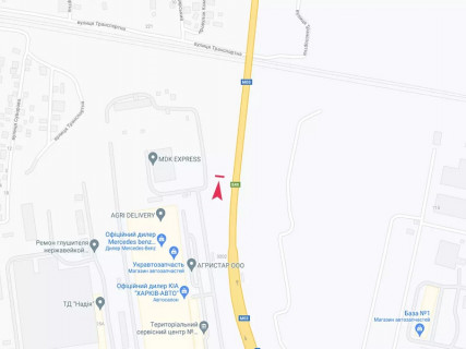 Билборд B в Харькове, 3x6  Пісочин, в'їзд в м. Харків, ринок Лоск, в місто схема