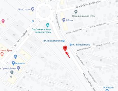 Billboard B in Kam'yanske (Dniprodzerzhinsk), 4х3  prosp. Uvilejnij, navproti bud. 1 scheme
