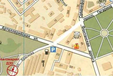 Билборд + в Одессе, 3x6  Краснова вул., 2А - Іподромний пров., з центру схема