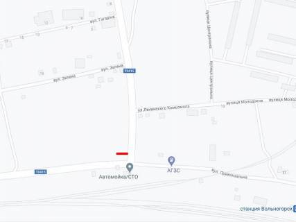 Білборд, Бігборд (Борд)  A у Вільногірську Центральна вул. - Привокзальна вул., навпроти Автомийки/СТО схема