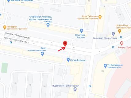Скроллер A в Черновцах Независимости пр., 111, 10-й от ТЦ "Майдан" - 300183 схема