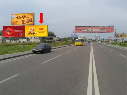 Билборд B на трассах Львовской области, 3x6  Кільцева дорога, с. Зимна Вода, біля супермаркетів "Епіцентр", "METRO", нижня, права фото 1