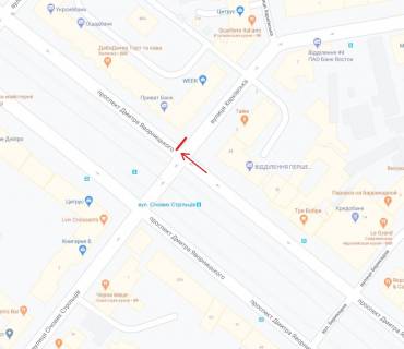 Скроллер A в Днепр (Днепропетровск), 3.14х2.32  просп. Дмитра Яворницького (Карла Маркса) - вул. Харківська, на світлофорі - 253934 схема