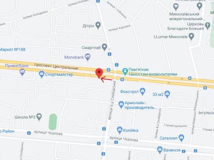 Ситилайт B в Николаеве Центральний просп. (Леніна просп.)., 195 - 6-та Слобідська вул (Комсомольська) схема