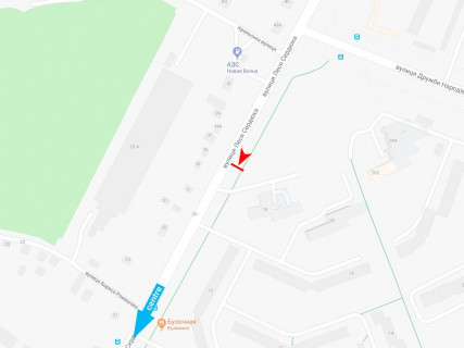 Билборд B в Харькове, 3x6  Леся Сердюка (Командарма Корка) вул., навпроти буд. 39а, в центр схема