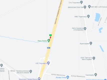 Билборд B в Киеве Палладіна пр., 1000м до повороту до  ТРК"ЛАВІНА", Епіцентр, Декатлон схема
